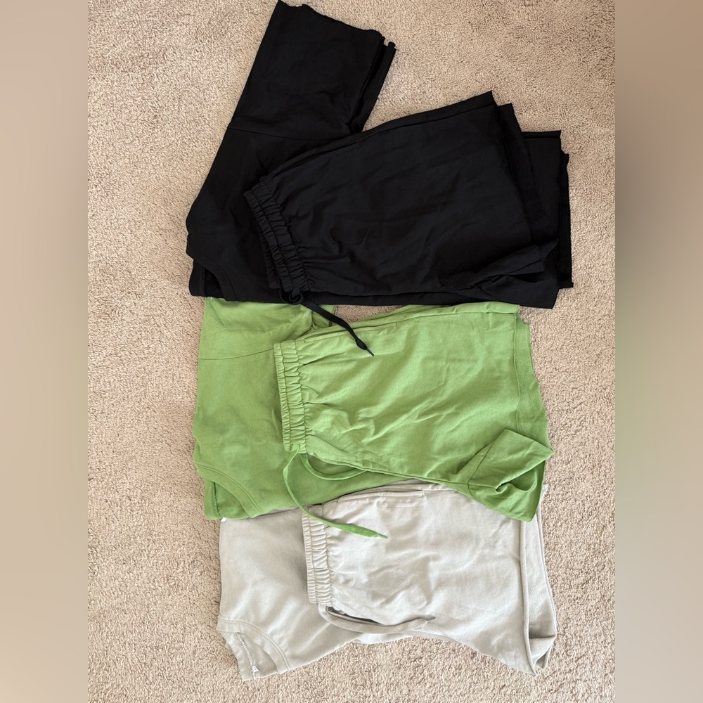 Women’s Short Sets - Black, Green, and Cream